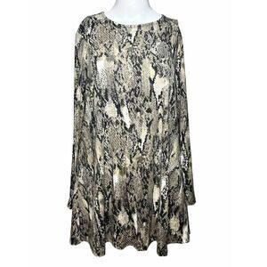 NEW Boho Chic Shirt Women's Medium Snake Print Long Sleeve Bohemian - AC